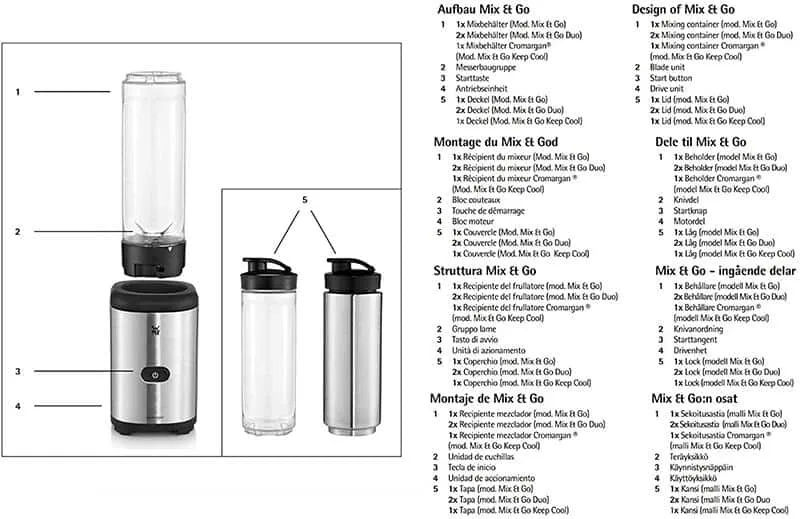 Máy Xay Sinh Tố Mini Wmf Kult X Mix & Go 11 Máy Xay Sinh Tố Mini Wmf Kult X Mix & Go